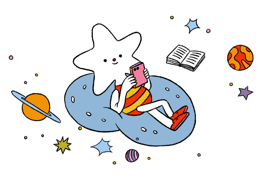 A star is holding and reading a book
