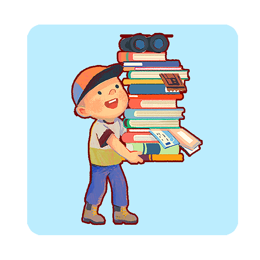 boy carrying books